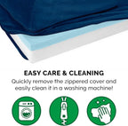 Furhaven Cooling Gel Dog Bed for Large Dogs w/ Removable Bolsters & Washable Cover, For Dogs Up to 125 lbs - Plush & Velvet L Shaped Chaise - Deep Sapphire, Jumbo Plus/XXL