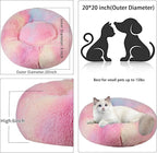 Cat Beds for Indoor Cats,20 Inch Dog Bed for Small Melium Large Dogs, Washable-Round Pet Bed for Puppy and Kitten with Slip-Resistant Bottom