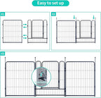 Dog Playpen,Portable Outdoor Dog Fence, Dog Playpen for Large/Medium/Small Dogs, Dog Fences for The Yard,with Doors Foldable Metal (32 inch, 24 Panels)