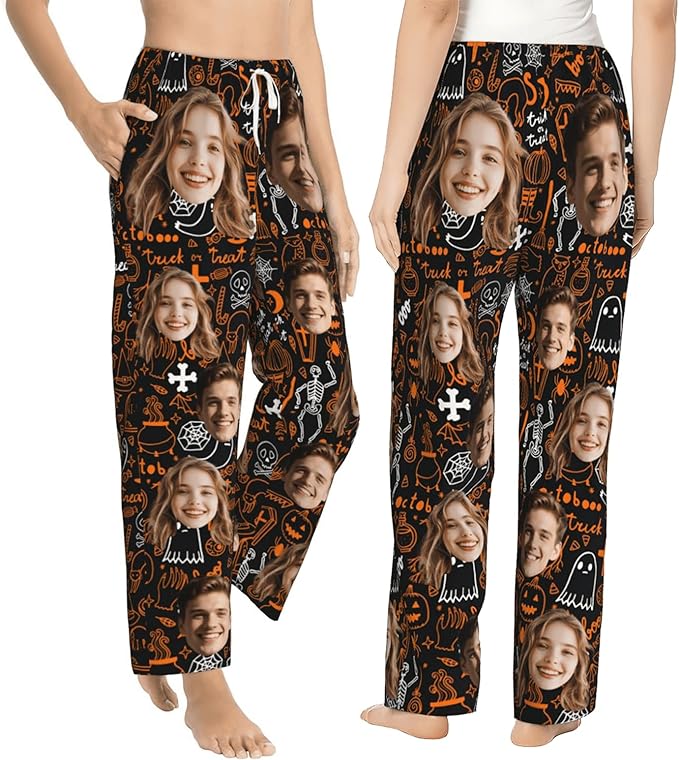 Personalized Pajamas Pants with Photo for Men Women, Custom Pajama Pants Anniversary, Mens Pajama Pants with Pockets
