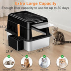 URPOWER Stainless Steel Cat Litter Box with Lid Extra Large Enclosed Litter Box for Cats Non-Sticky Metal Pan with High Sided Enclosure & Scoop, Front & Top Entry, Anti-Leakage, Easy Cleaning