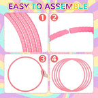 Shappy 6 Pcs Exercise Hoop Detachable Adjustable Plastic Toy Playground Toys Colored Hoop Circles for Teens Games Gymnastics Dog Agility Equipment Party Decor
