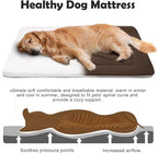 JoicyCo Large Dog Bed Soft Dog Crate Pad Mat, 42 in Non-Slip Bottom Washable Dog Sleeping Mattress Pet Beds Cat Bed Kennel Pad, Dark Brown