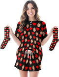 D-Story Custom Short Pajama Set with Pet Face Personalized Photo Sleepwear 2 Pieces Pjs Nightwear Xmas Gift for Women