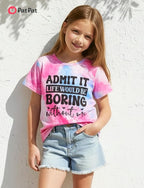 PATPAT Girls Crewneck Short Sleeve Graphic Tees Animal Print Shirts Cute Summer Outfits 5-12 Years