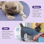 SUNFURA Hair Sticky Cat Clothes, Cat Sweater for Cats Only, 4-Legged Fleece Sweaters Kitten Pajamas Reduce Shedding Fur, Warm Pullover Shirts for Cats, Blue S