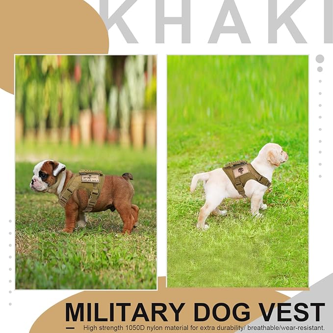 Tactical Dog Training Harness Outdoor Working Vest Adjustable XSmall Military MOLLE Dog Vest Harness with Rubber Handle