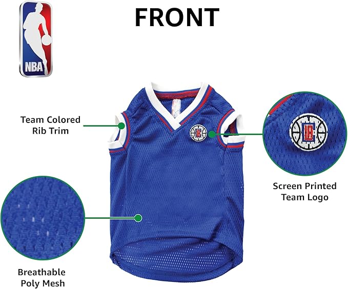 Pets First NBA LOS ANGELES CLIPPERS DOG Jersey, Small - Tank Top Basketball Pet Jersey