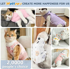Cat Recovery Suit for Spay Abdominal Wounds, Breathable Cat Onesie for Cats After Surgery Female, Kitten Surgical Recovery Suit Female Cone of Shame Alternative for Cats Anti Licking
