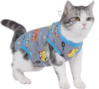 Cat Recovery Suit Cat Onesie for Cats After Surgery Female Male Spay Kitten Neuter Surgical Bodysuit Post Surgery Cone of Shame Alternative Anti Licking (Gray, Small)