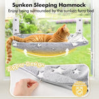 2PC Cat Window Perch, Glow in The Dark Cordless Foldable Pet Hammock Bed for Window with Sturdy Metal Frame, Glowing Stars Pattern Resting Seat for Indoor Cats (2PC Stars - L)