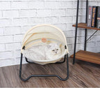 Cat Bed, Pet Hammock Bed for Cats and Dogs, Comfortable and Breathable Elevated Cat & Dog Nest, Easy to Assemble, Cover Removable and Washable, Suitable for Indoor and Outdoor Use (Cream)