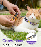 Halypet 2-Pack Cat Harness and Leash Set, Escape Proof 3-in-1 Adjustable Harness for Cats, Soft Lightweight, Easy On & Control for Walking, Travel & Outdoor Use, Small (White & Blue)