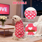 EXPAWLORER Cat Valentines Outfit Sweater - Valentine's Day Sweater for Cats Only Warm Kitten Clothes, Pet Coat Pullover Design, Fleece Sweatshirt Clothing Also for Puppy Small Dogs, Pink Heart L