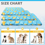 KOOLTAIL Dog Cooling Mat, Upgraded Two Sided Cooling Pad for Dogs Cats Puppy, Soft Pet Sleeping Blanket Keep Cool in Summer with Cute Duck Pattern, Washable Waterproof for Crate Sofa Bed, Blue L
