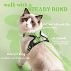 rabbitgoo Cat Harness and Leash for Walking, Escape Proof Soft Adjustable Vest Harnesses for Cats, Easy Control Breathable Reflective Strips Jacket, Light Green, XXS