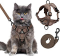 Escape Proof Cat Harness and Leash Set for All Types of Cats - Adjustable Reflective Soft Mesh Vest with 4 Buckles, Breathable Walking Harness for Kittens to XL Cats