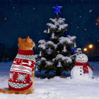 Cat Dog Christmas Sweater Pet Winter Warm Coat Pajamas Small Dog Sweaters Reindeer Snowflake Christmas Sweater for Cats Kitty Puppy Small Dogs (Reindeer, M)