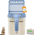 Neater Pet Brands Neater Scooper Standard Cat Litter Scoop, 15 Refill Bags – Mess-Free Cat Litter Scooper with Bag, Spill-Proof Kitty Box Sifter, Bin Doubles as Scoop Holder, For Single-Cat Households