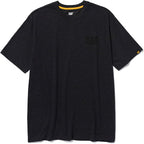 CAT Men's Trademark T-Shirts with Shape-Retention Rib Trim Spandex, Tagless Neck, and Cat Logo on Left Chest