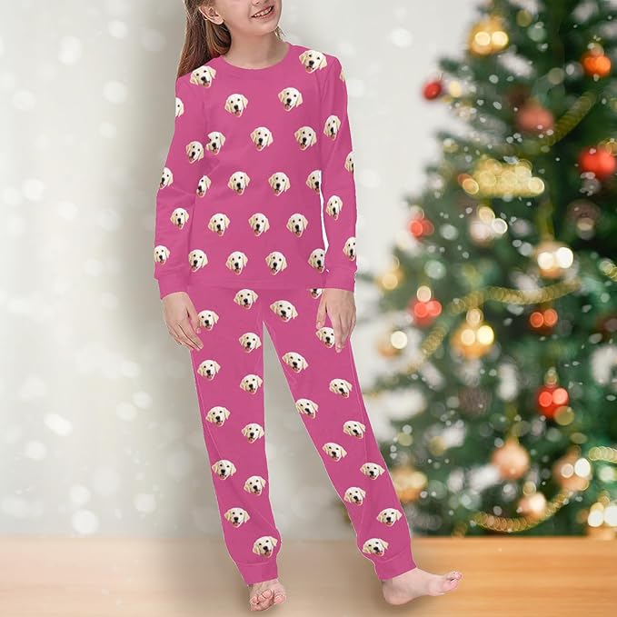 MyPupSocks Customizable Pet Lover Pajama Sets | Personalized Face Printed Sleepwear for Daughter & Son