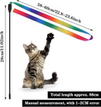 Cat Wand Interactive Toy, 5 Sets Colorful Fabric Ribbon Sticks, Indoor Interactive Cat String Toy