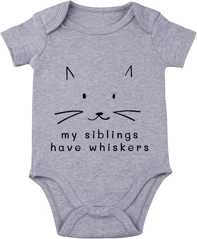 My Siblings Have Paws Bodysuit Baby Paws Romper Cat Whiskers Bodysuit Cute Baby Clothes Newborn Sibling Announcement Bodysuit