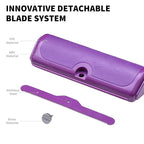 Multi-Pet Deshedding Brush & Shedding Blade for Dogs & Cats, Undercoat Grooming Tool for Short & Medium Fur and Double Coats, Replaceable Metal Blade, Ergonomic Handle, Purple
