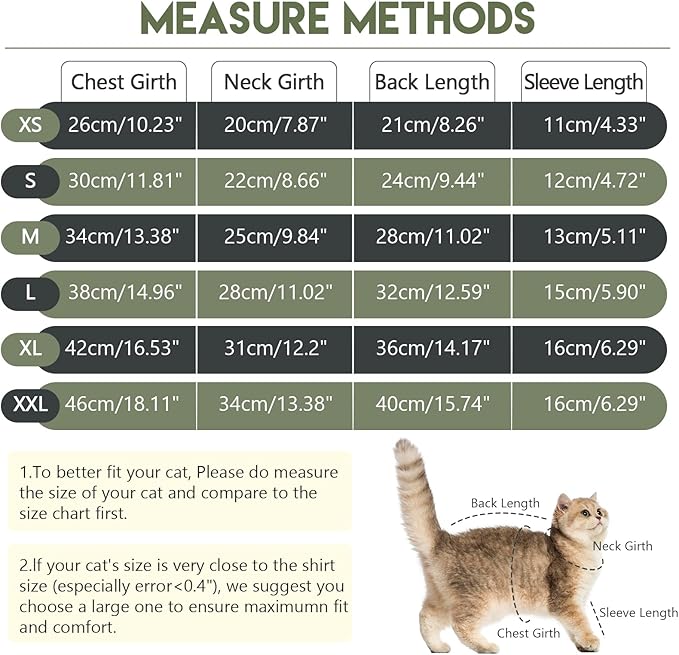 Sticky Cat Clothes Stretchy, Sphynx Hairless Sweater & Pajamas for Cats only, Soft Cat Onesie for Cats After Surgery Female Male & Hair Loss Prevention, Green 2XL