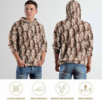 Artsadd Custom Face Unisex athletic Pockets Sweatshirt Loose Hoodie Custom Christmas Long Sleeve Sweatshirt Hooded Pullover