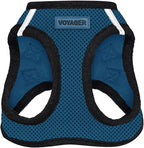 Best Pet Supplies - All Weather Mesh / Plush, Reflective, No Pull Harness for Small, Medium Dogs, Cats - Secure with Hook & Loop Fastener, Buckle, Double D-Rings - Blue/Black Trim, M