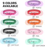 Leather Cat Collars for Boy Girl Cats with Bell and Safety Elastic Belt, Personalized Rivets Stud Adjustable Safe Buckle Collar with Skull Charm for Kitty Small Pets, Halloween Cat Collar