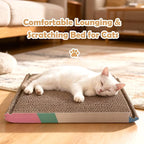 Triangle Cat Scratcher Pad - Foldable Cat Scratching Board with Non-Toxic Thickened Corrugated Paper, Durable Recycled Cardboard for Indoor Cats