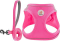Hipubby Dog Harness and Leash Set, No Pull Soft Mesh Puppy Harness for Small Medium Dogs, Cats - Step in Reflective Breathable Lightweight Vest Harness for Walking, Training - Rose Red, S