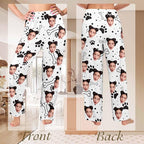 Custom Couple Pajama Pants Sock with Funny Face, Personalized PJ Anniversary Birthday Women Men Pants