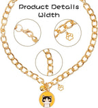 HOWWFALY Dog Collar and Cat Chain Necklace Stainless Steel Adjustable 18K Gold Heart-Shaped Necklace for Small Pets Cats Kitten Puppy (Gold, 13.7 inch)