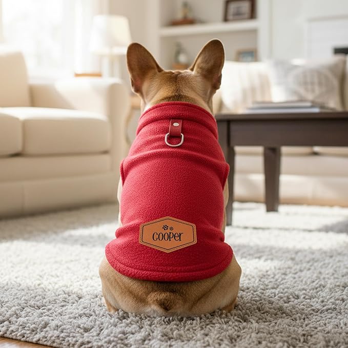Personalized Fleece Dog Sweater with Name Custom Pullover Winter Clothes for Dogs Cats Soft Pet Clothes for Small Medium Large Dog Christmas Birthday Gifts for Pet Lover