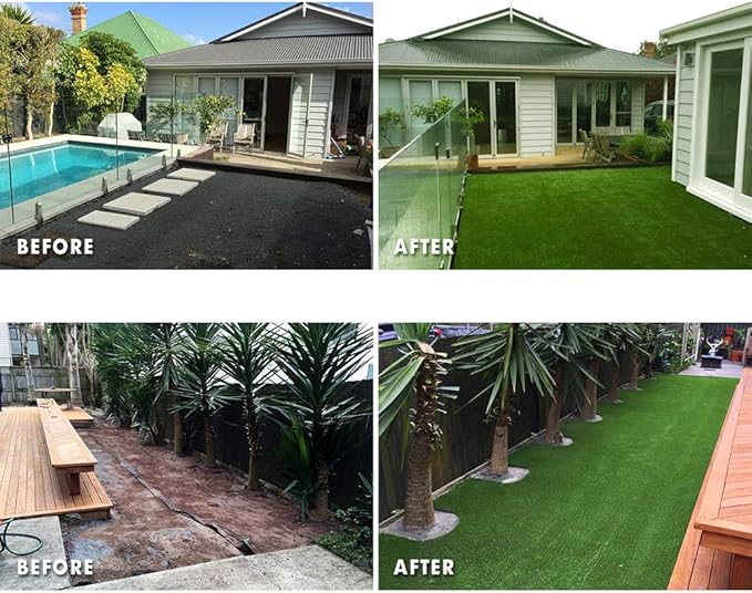 Petgrow Synthetic Artificial Grass Turf 6FTX45FT for Indoor Outdoor Dog Synthetic Grass Mat, Party Wedding Christmas Balcony Garden Astro Turf Rug,Drainage Holes Faux Fake Grass Rug Carpet for Pets