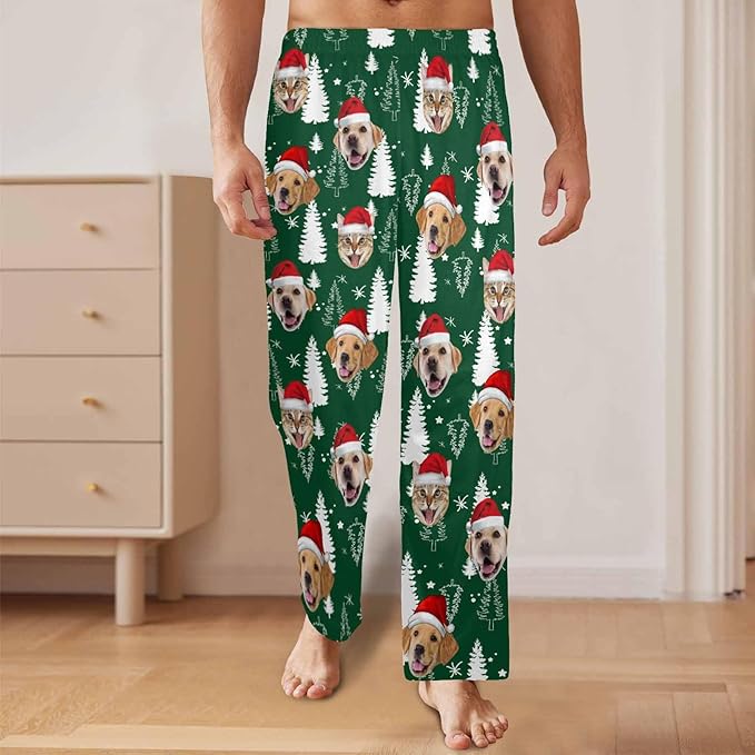 Custom Pajama Pants for Men, Personalized PJ Pants with Photos, Custom Mens Pajama Shorts, Gifts for Dad Husband