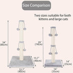 Dimaka 29'' Cat Scratching Post, Natural Sisal Rope Scratcher Post, Kitten Claw Scratch with 4 DanglingToy Balls for Large Cats (Grey)