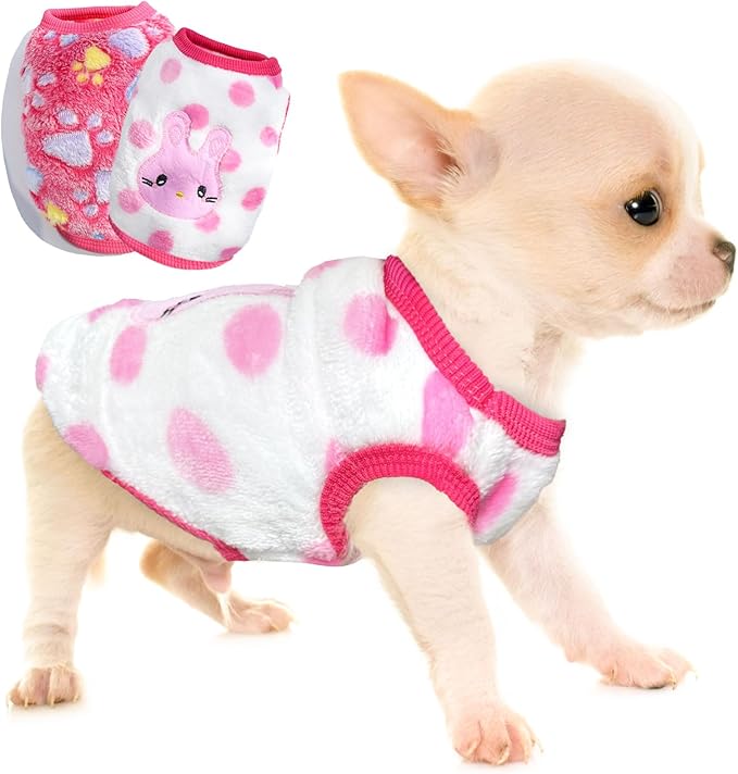 2 Pieces Chihuahua Sweater for Teacup & Extra Small Dogs - Xmas Pet Puppy & Cat Clothing - Warm Winter Clothes (X-Small)