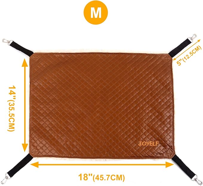 JOYELF Cat Hammock Bed, Medium Reversible Pet Cage Hammock Hanging Soft cat Bed for Kitten Ferret Puppy or Small Pet