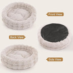 Cat Beds for Indoor Cats, Washable Round Beds for Small Dog and Cats, Soft Plush Faux Fur Removable Pet Bed for Puppy and Kitten, 20"x20"x6"
