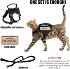 AIWAI Tactical Cat Harness for Walking Escape Proof, Adjustable Pet Vest Harness, Soft Mesh with Control Handle for Large Cat Small Dog, Gift with Patch