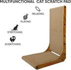 AGYM Cat Scratcher, 23 inch L Shape Cat Scratching Pad for Indoor Cats, Durable Sustainable Cardboard Scratcher, Recyclable Vertical Cat Scratch Pad to Protect Furniture, Small