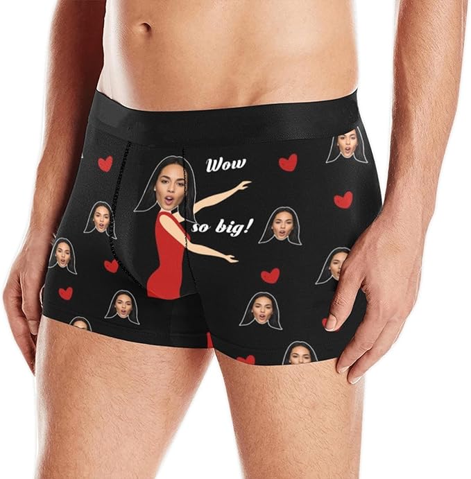M YESCUSTOM Custom Boxers Briefs for Men Personalized Boxers with Face Mens Funny Underwear with Photo XS-5XL