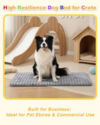 Dog Bed for Crate High Resilience Foam Crate Pad Mat for Medium Dogs Washable Anti-Slip,29" x 18",Dark Gray