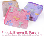 LeapSheep Pet Blankets for Dogs Cats - 3Pack Bone Pattern Super Soft Fluffy Dog Blankets for Small Medium Large Doggy Kitten (Bone, Medium)