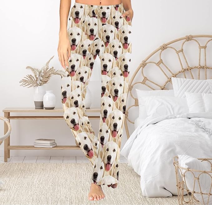 Custom Face Pajamas Pants Personalized Sleepwear Bottoms for Women XS-XXL