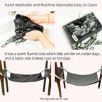 Cat Hammock for Cage - Hanging Washable Soft Outdoor Mat, Waterproof Cooling Bed for Large Kittens 26in*20in (XX-Large, Black)
